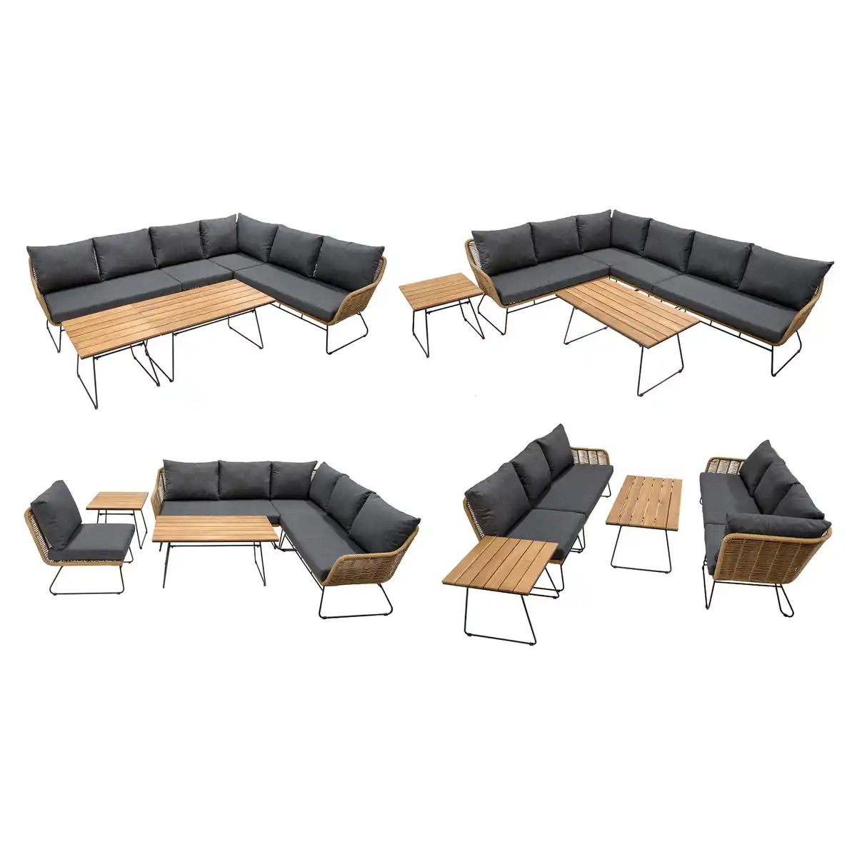 Bild 1 von bellavista® Coffee-Lounge-Set 'Montreux' braun/grau 6-teilig