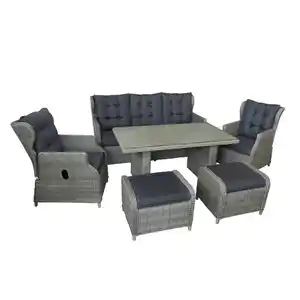 bellavista® Dining-Lounge-Set 'Canelli' braun/grau 6-teilig