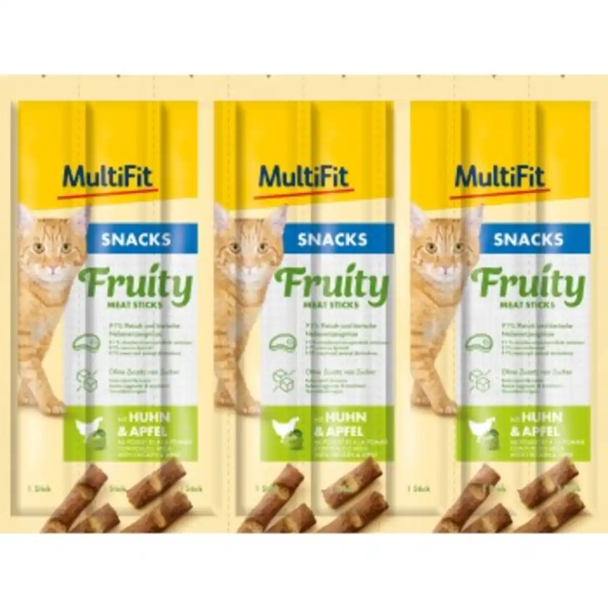 Bild 1 von MultiFit Fruity Meat Sticks 7x8x5g Huhn und Apfel