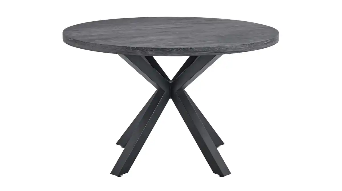Bild 1 von Esstisch rund 120 cm Akazie grau - schwarz - DAMIRA