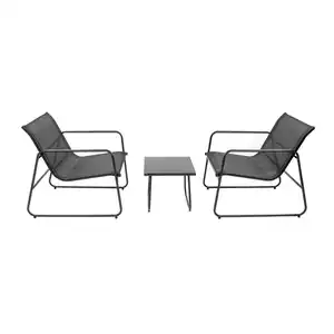 bellavista® Balkon-Lounge-Set 'Mali' schwarz 3-teilig