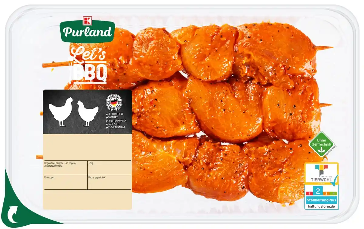 Bild 1 von K-PURLAND Hähnchen-Medaillonspieße in Paprikamarinade, 500-g-Packg.