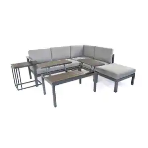 bellavista® Ecklounge-Set 'Braga' anthrazit/grau 5-teilig