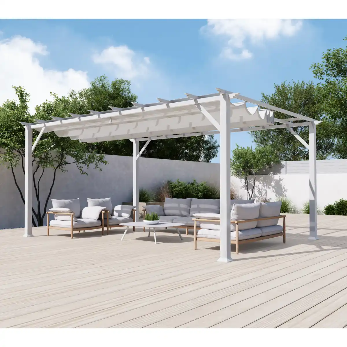 Bild 1 von Paragon-Outdoor Pergola 'Florenz' weiß 350 x 505 x 236 cm