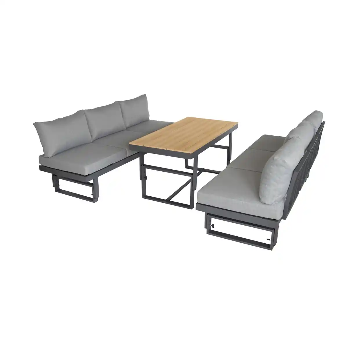Bild 1 von bellavista® Lounge-Set 'Largo' schwarz/grau, 3-teilig