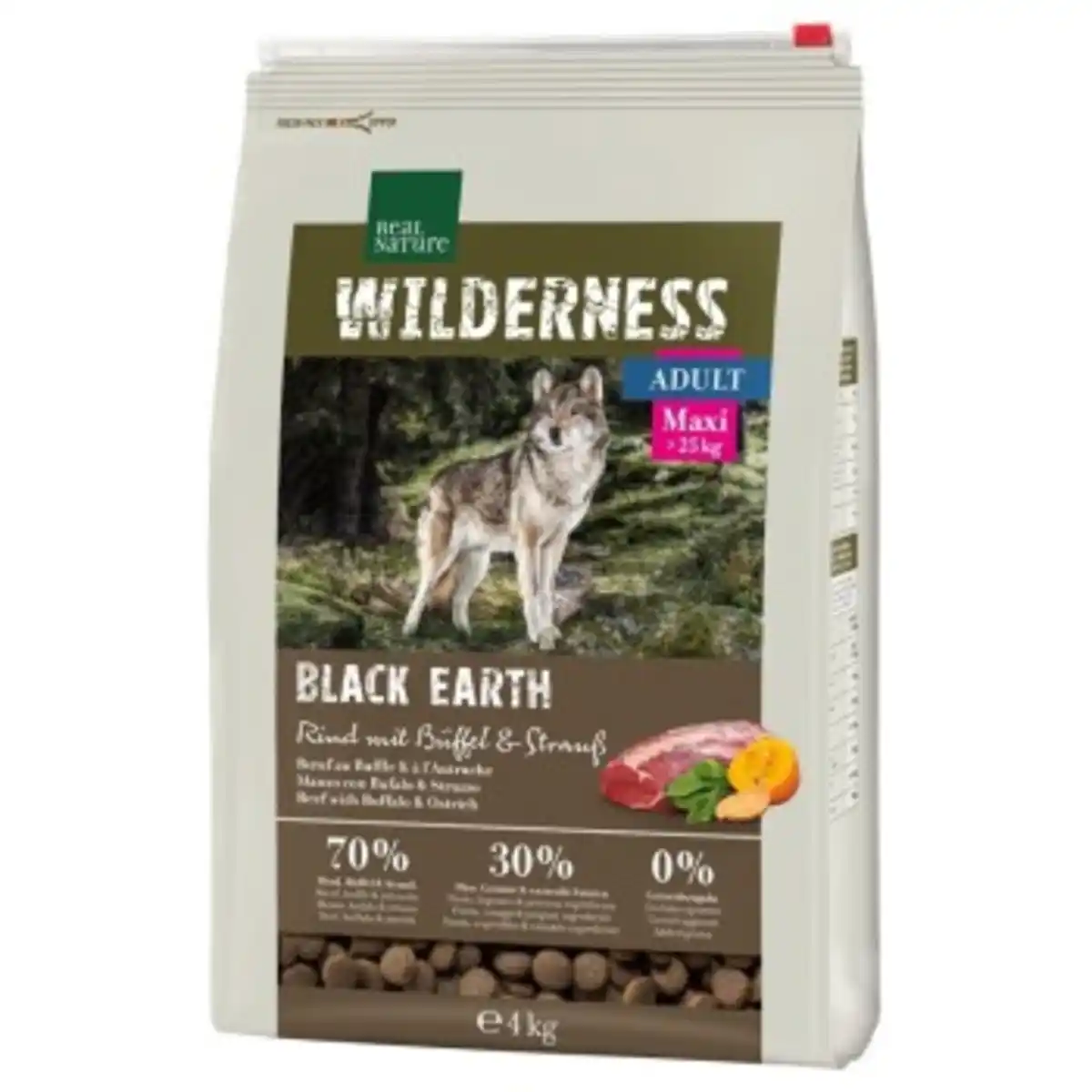Bild 1 von REAL NATURE WILDERNESS Maxi Adult Black Earth Rind mit Strauß & Büffel 4 kg