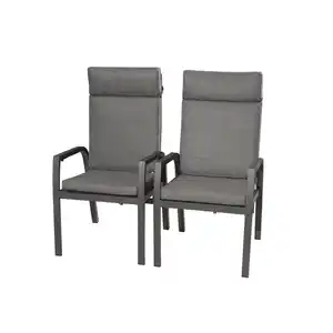 bellavista® Gartensessel 'Ontario' 2er-Set anthrazit 58 x 113 x 63 cm