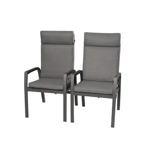 Bild 1 von bellavista® Gartensessel 'Ontario' 2er-Set anthrazit 58 x 113 x 63 cm