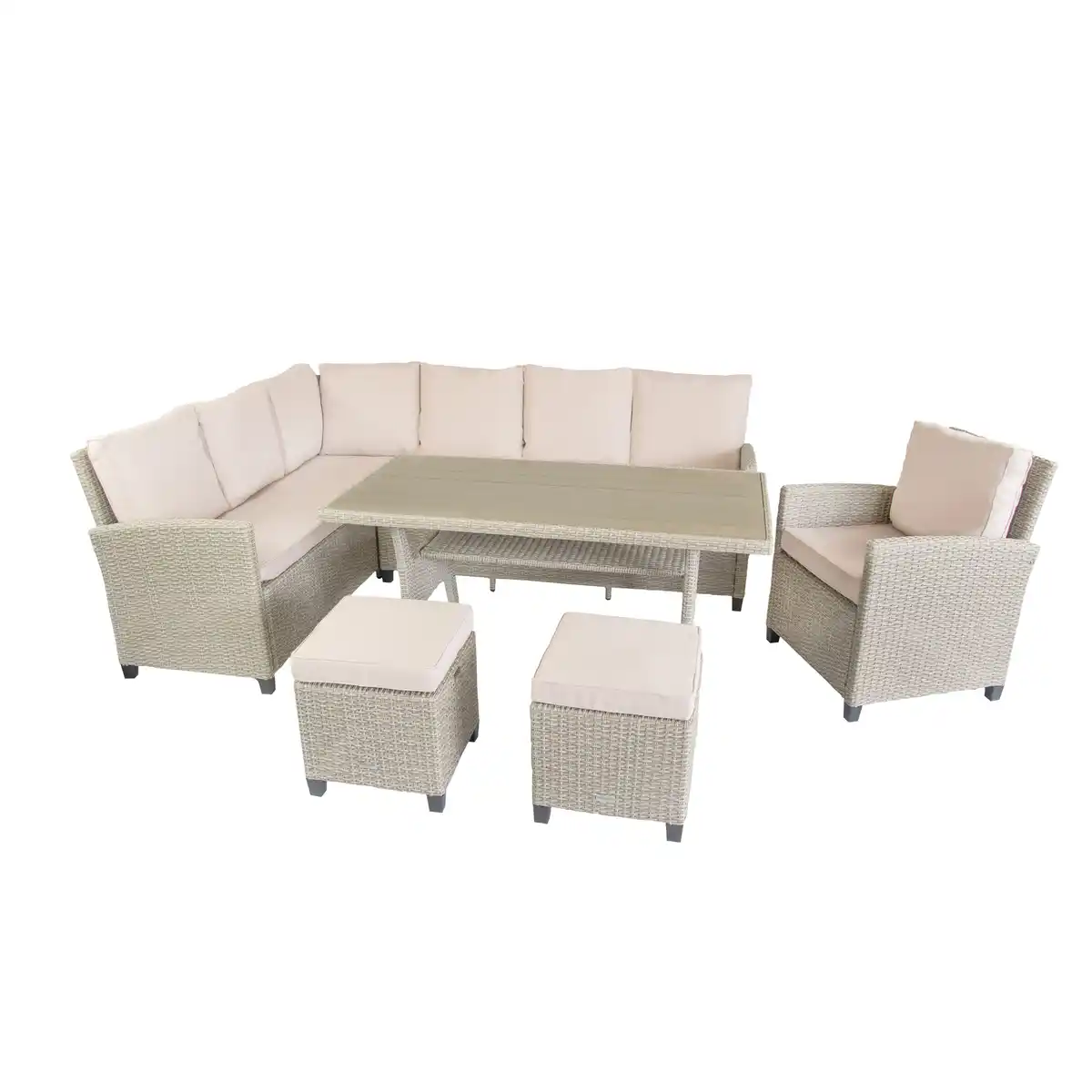 Bild 1 von bellavista® Dining-Lounge 'Prato bicolor' beige/grau 6-teilig