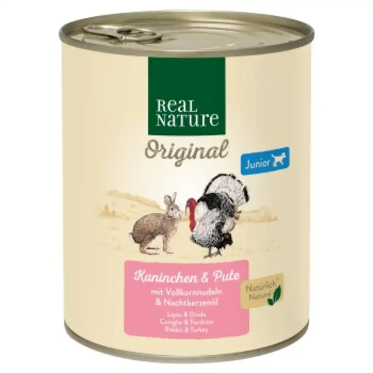 Bild 1 von REAL NATURE Original Nassfutter für Hunde Junior Kaninchen und Pute 6x800 g
