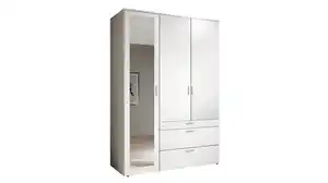 Kleiderschrank weiß mit Spiegel - 135 cm - 3-türig - VESALA