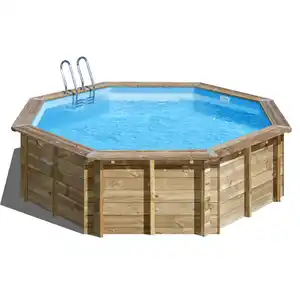 GRE Massivholzpool-Set 'Violette 2' Ø 500 x 127 cm mit Leiter und Sandfilter