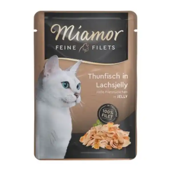 Bild 1 von Miamor Feine Filets in Jelly Thunfisch in Lachsjelly 24x100 g
