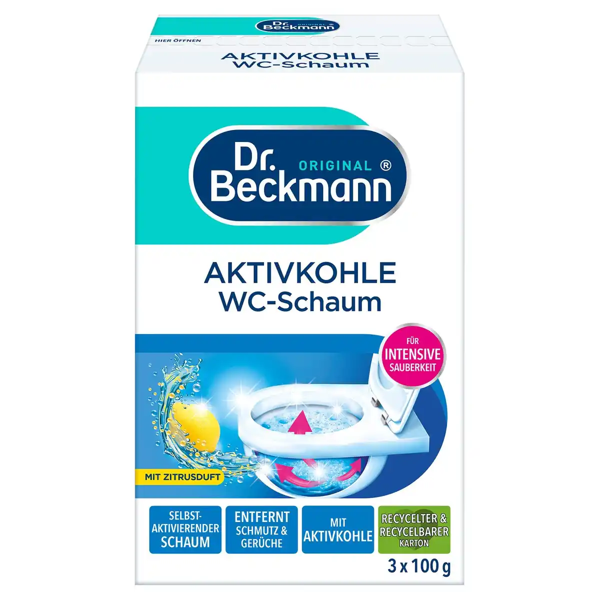 Bild 1 von DR. BECKMANN WC Schaum Aktivkohle 3x100g