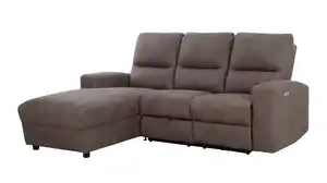 Ecksofa braun 216 x 156 cm mit Relaxfunktion Federkern - PALINA