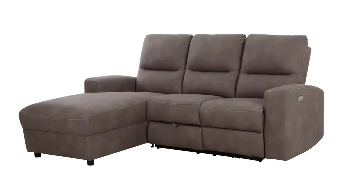 Bild 1 von Ecksofa braun 216 x 156 cm mit Relaxfunktion Federkern - PALINA