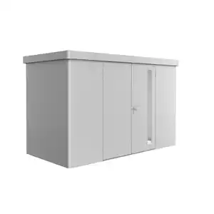 Biohort Gerätehaus 'Neo 1D' silber-metallic 348 x 180 cm mit Doppeltür