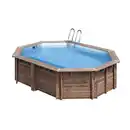 Bild 1 von GRE Massivholzpool-Set 'Bambu' 535 x 335 x 130 cm mit Leiter und Sandfilter
