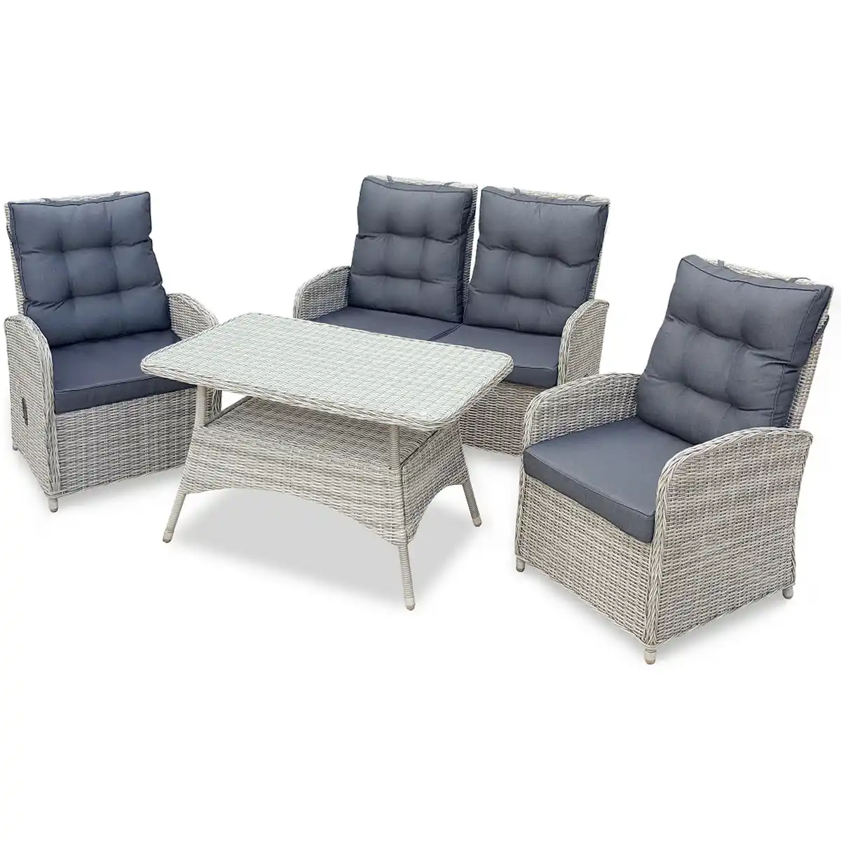 Bild 1 von bellavista® Dining-Lounge-Set 'Monte Carlo' beige/anthrazit 4-teilig