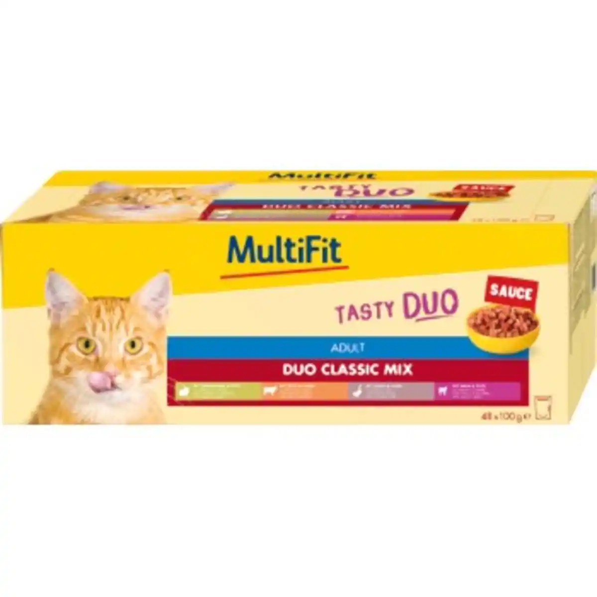 Bild 1 von MultiFit Nassfutter Katze Adult, Duo Classic Mix - Tasty Duo, in Sauce, Multipack 48x100 g
