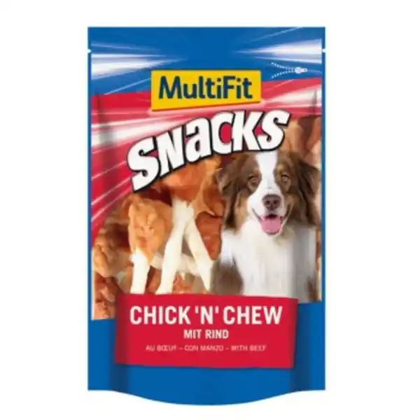 Bild 1 von MultiFit Snacks Chick'n chew mit Rind 2x100 g