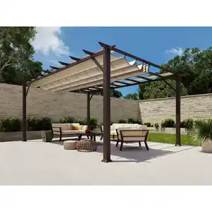 Paragon-Outdoor Pergola 'Florenz' dunkelbraun 350 x 505 x 236 cm