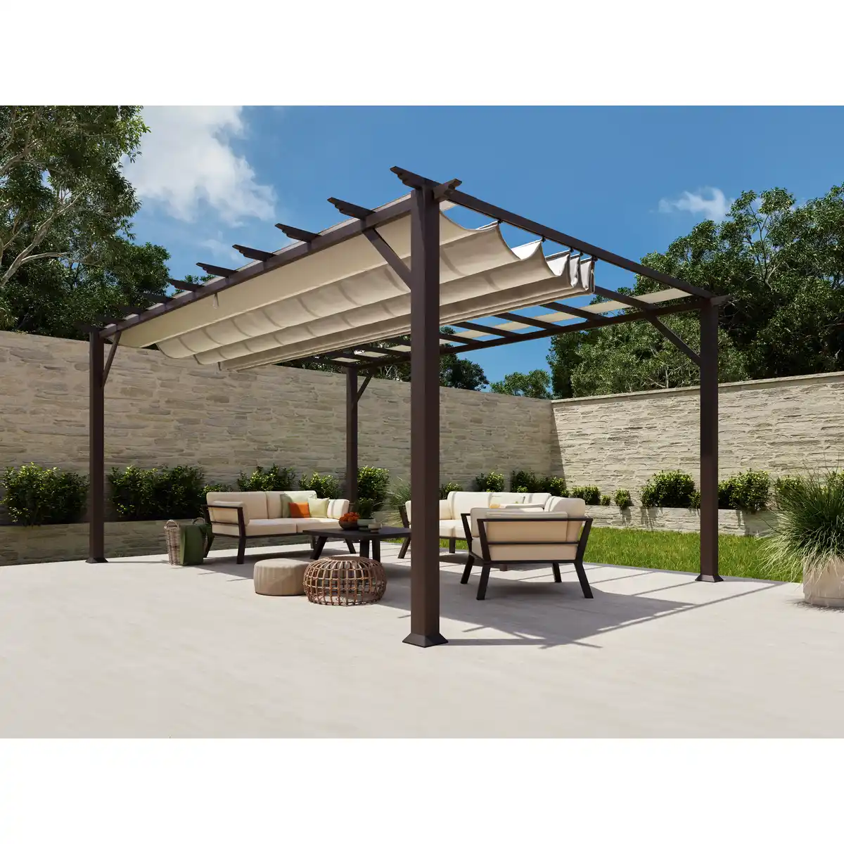 Bild 1 von Paragon-Outdoor Pergola 'Florenz' dunkelbraun 350 x 505 x 236 cm