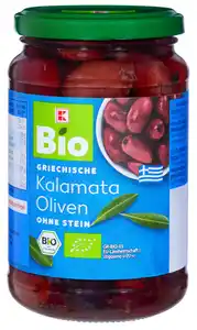 K-BIO Griech. Bio-Kalamata-Oliven, 350-g-Glas