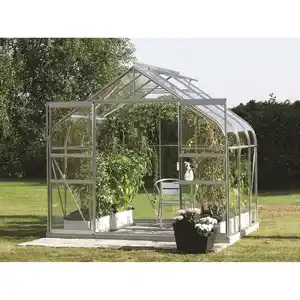 Vitavia Gewächshaus 'Diana 5000' 254,4 x 254 cm mit 3 mm Sicherheitsglas aluminiumfarben