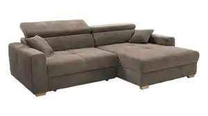 Ecksofa Cord taupe 277 x 187 cm mit Relaxfunktion - SLIDER