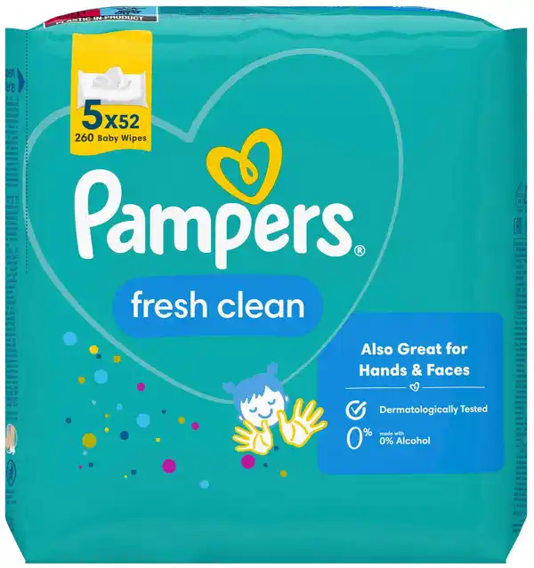 Bild 1 von PAMPERS Feuchttücher, 5 x 52-St.-Packg.
