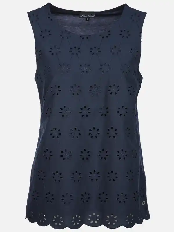 Bild 1 von Damen Top mit Lochstickerei Marine