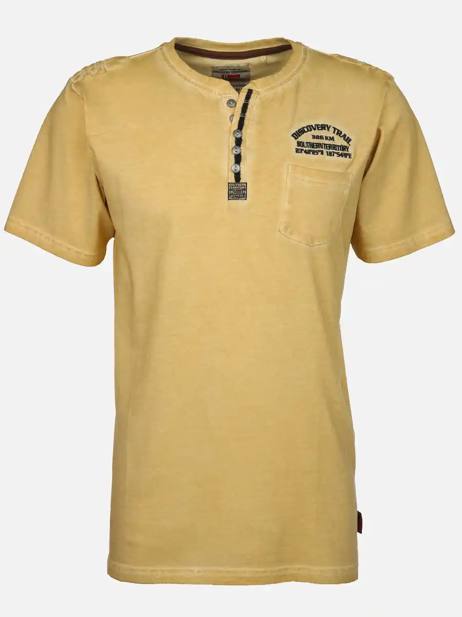 Bild 1 von Herren Henleyshirt mit Stickerei Gelb