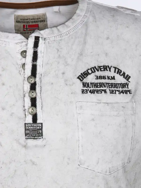 Bild 3 von Herren Henleyshirt mit Stickerei Weiß