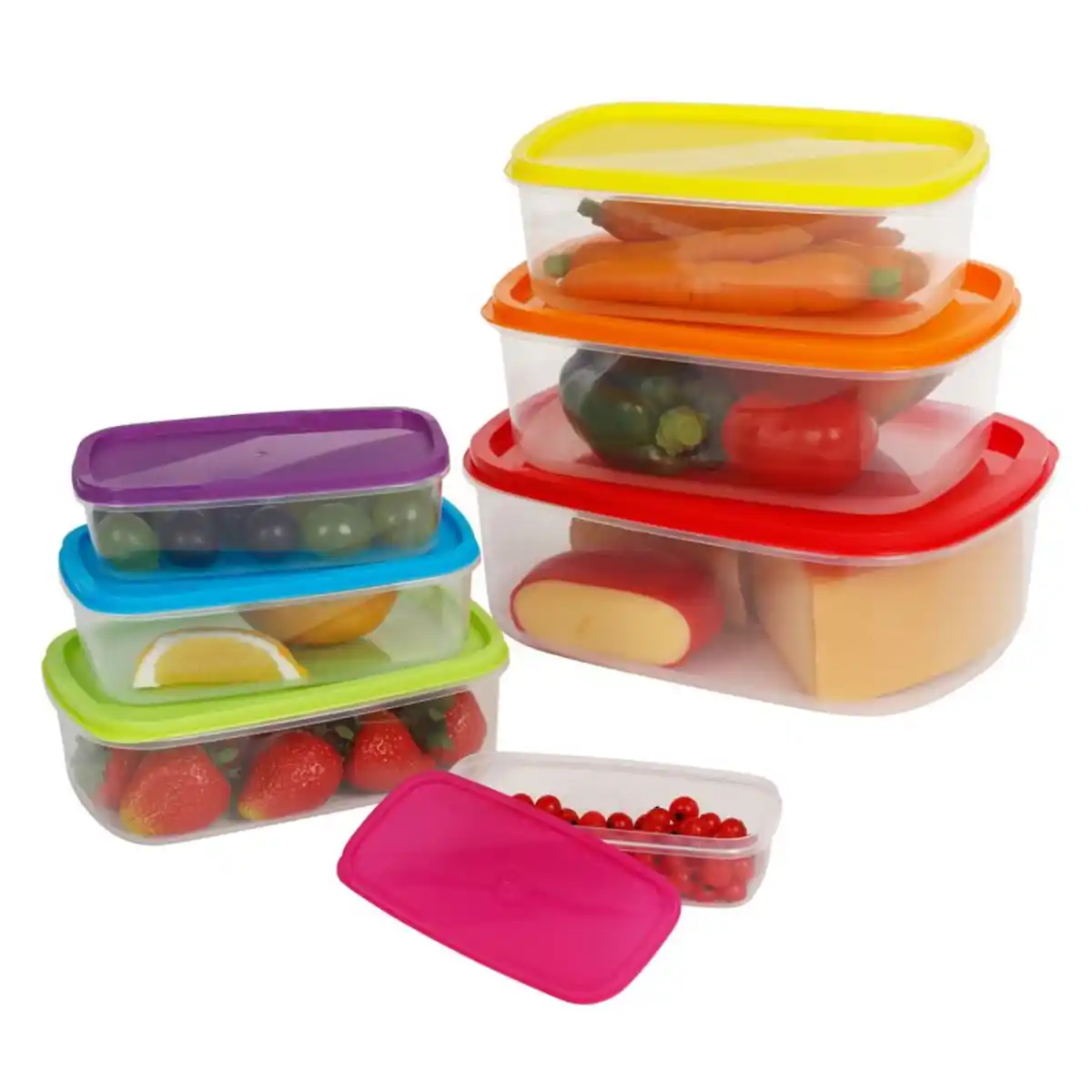 Bild 1 von Frischhalteboxen-Set mit Deckel 14-teilig Bunt