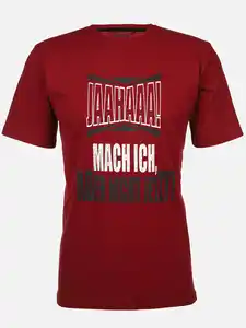 Herren Arbeitsshirt mit Frontspruch Rot