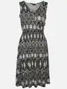 Bild 1 von Damen Jerseykleid mit Blätterprint allover Schwarz