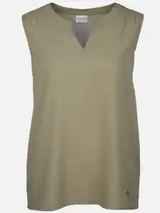 Damen Top mit kleinem Gummzugdetails Oliv