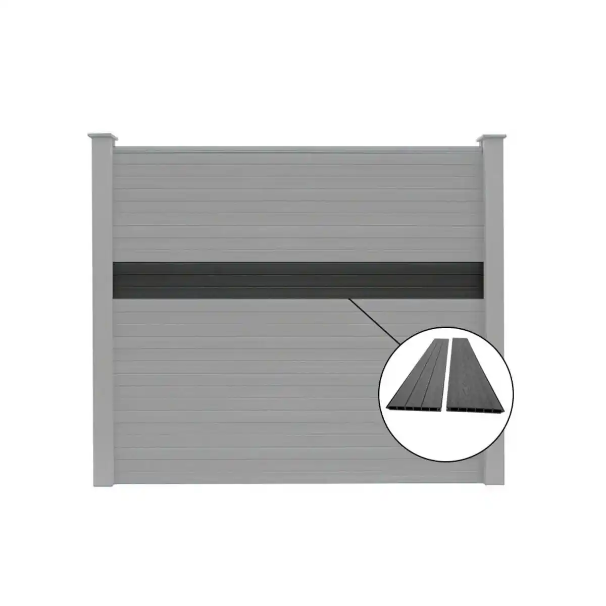 Bild 1 von WPC-Sichtschutzzaun CARACAS - 2x Ersatzpaneel 170 cm