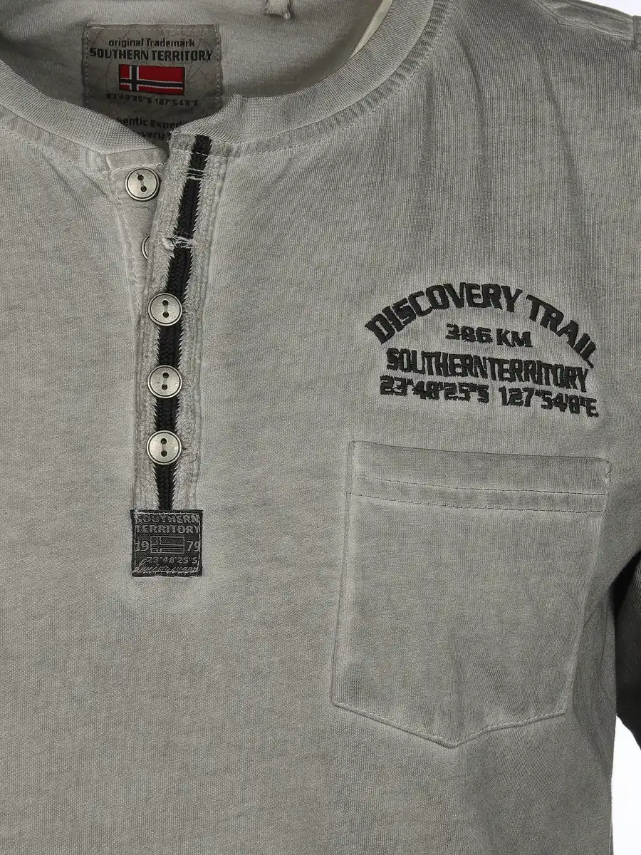 Bild 3 von Herren Henleyshirt mit Stickerei Grau