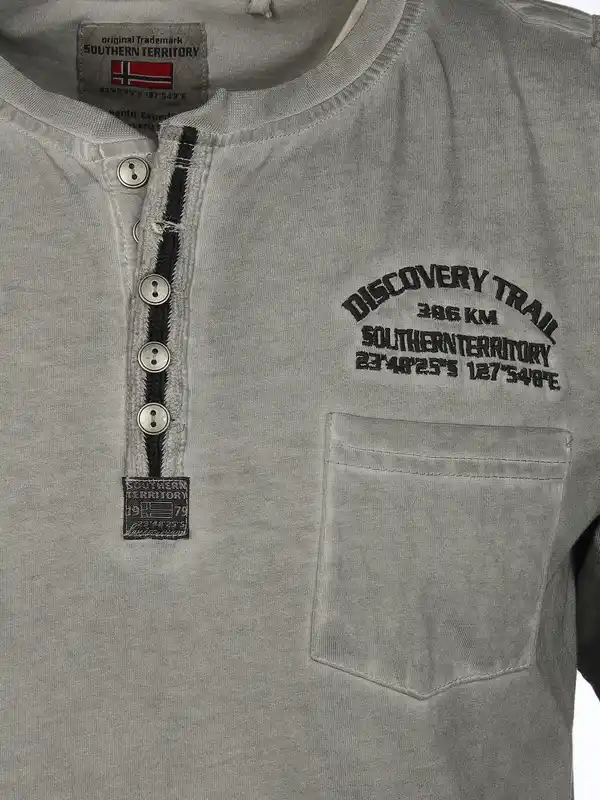 Bild 3 von Herren Henleyshirt mit Stickerei Grau