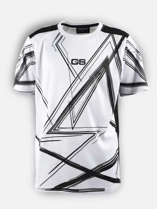 Bild 1 von Jungen Sport Shirt mit abstraktem Print Weiß