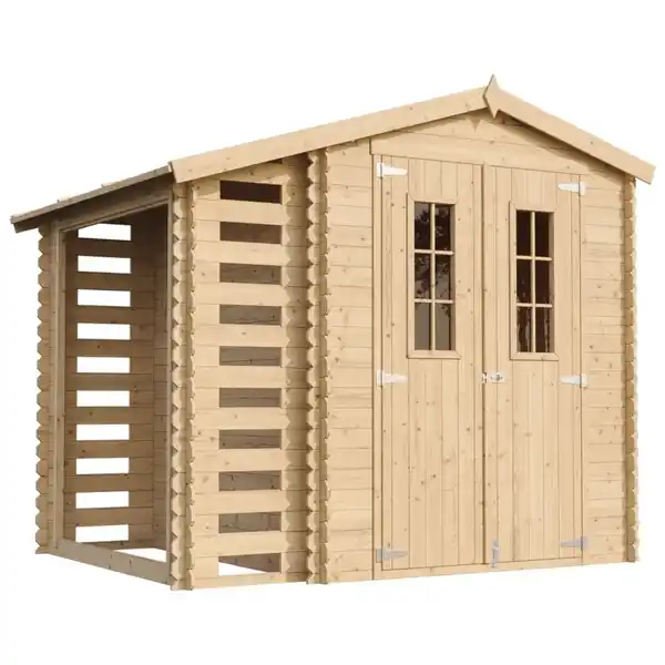 Bild 1 von Timbela Gartenhaus aus Holz mit Brennholzschuppen