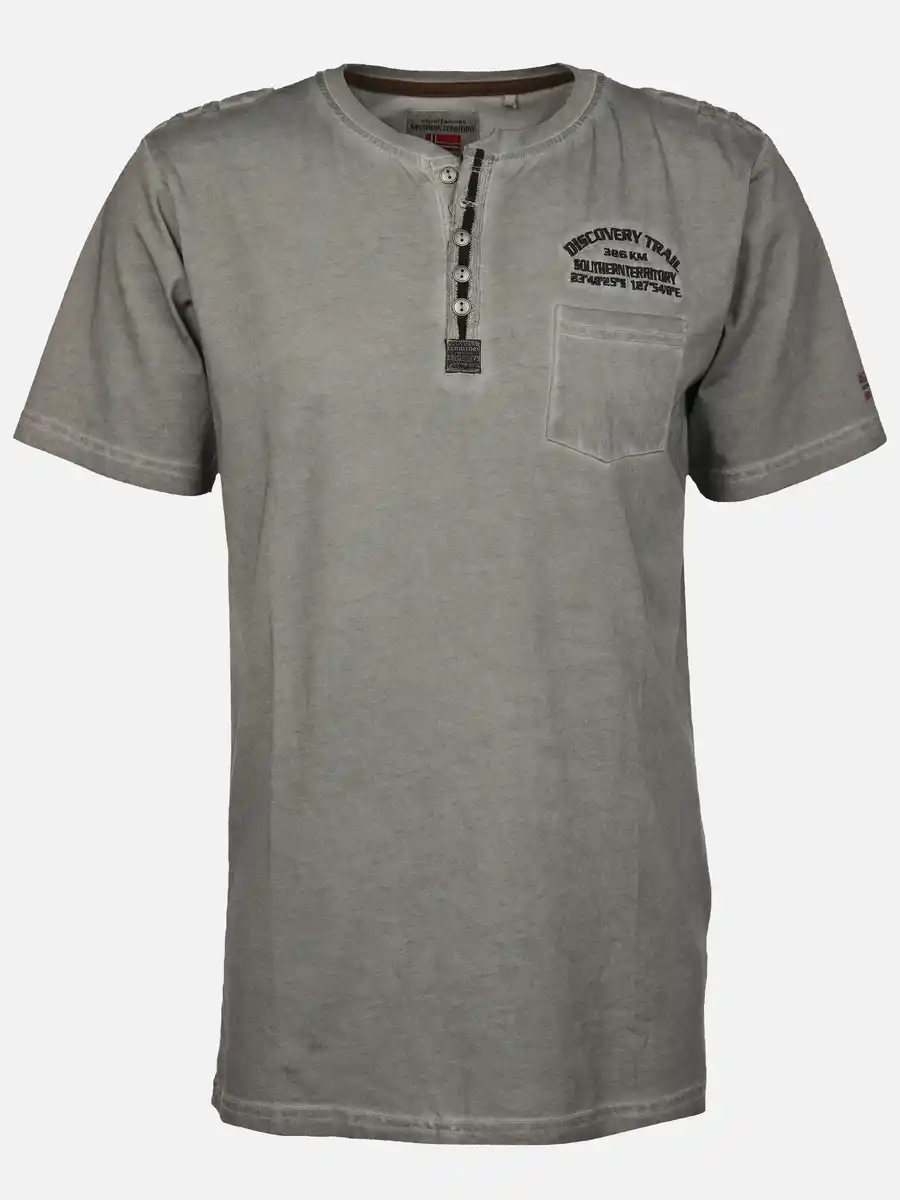 Bild 1 von Herren Henleyshirt mit Stickerei Grau