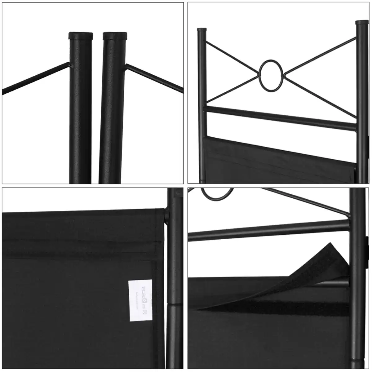 Bild 4 von Paravent 4-teilige Raumteiler 180 x 163 cm schwarz