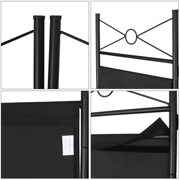 Bild 4 von Paravent 4-teilige Raumteiler 180 x 163 cm schwarz