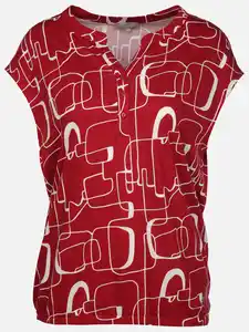 Damen Printshirt ohne Ärmel Rot