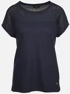 Damen T-Shirt mit Glitzerfrontprint Marine