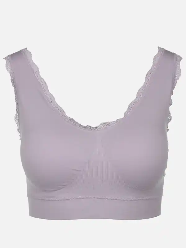 Bild 1 von Damen Bustier mit Spitzenbesatz Grau