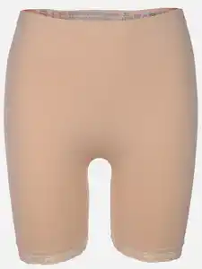 Damen Longpant mit Spitzenbesatz Beige